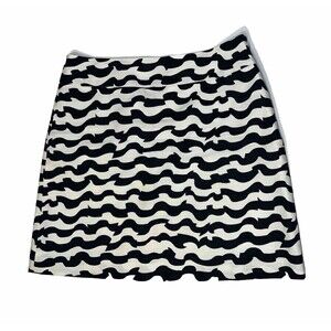 Ann Taylor Mini Skirt Ivory and Black Textured Women’s 10 Excellent!